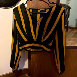 Low cut cropped party shirt form target. Size small. Yellow and green. Wore once